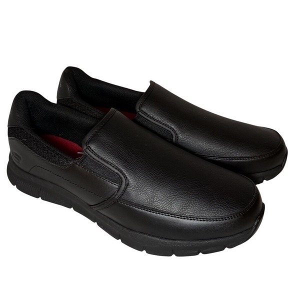 SKECHERS Men's Relaxed Fit Nampa Groton SR Slip Resistant Work Shoe Black Sz 7